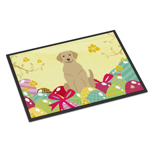 Carolines Treasures 18 x 27 in. Easter Eggs Yellow Labrador Indoor or Outdoor Mat BB6055MAT - main